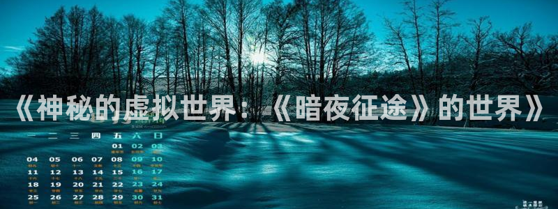 长征娱乐网址官网：《神秘的虚拟世界：《暗夜征途》的世界》